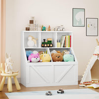 Étagère pour enfants Garvee avec rangement pour livres et jouets, multifonctionnelle, stable et sûre, en MDF blanc, idéale pour la salle de jeux ou la chambre d'enfant, 90 x 42 x 92 cm