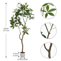 Arbre artificiel Schefflera Garvee de 1,6 m avec pot pour salon et bureau, entretien facile, résistant aux UV, feuilles et tronc réalistes