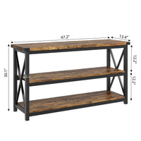 Console Garvee Langer en bois cannelé 47" style industriel rustique brun pour entrée ou salon