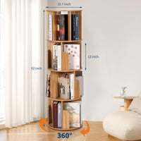 Étagère pivotante en bois Garvee, 4 niveaux, rotation à 360°, multifonctionnelle, idéale pour le salon ou la chambre d'enfant, gain de place.