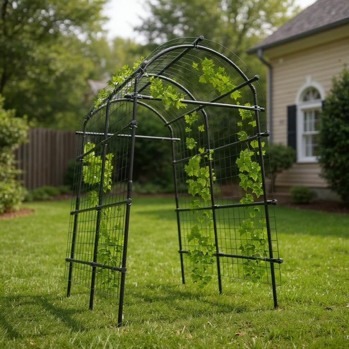 Treillis arche métal pour plantes grimpantes jardin