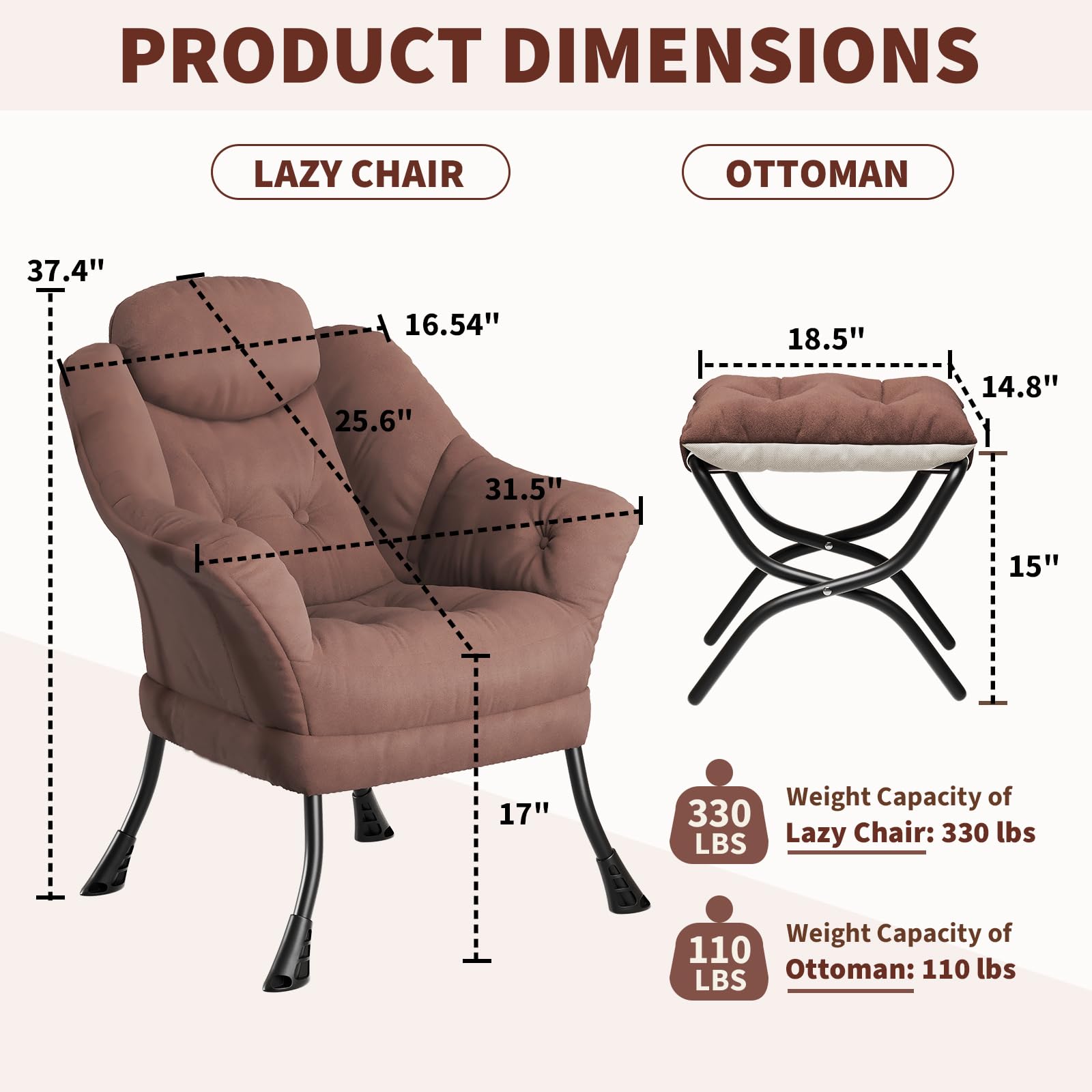 Fauteuil de lecture ergonomique Garvee Lazy Chair avec repose-pieds, pliable, garnissage en coton PP, housse amovible et lavable, design moderne et confortable, gris.
