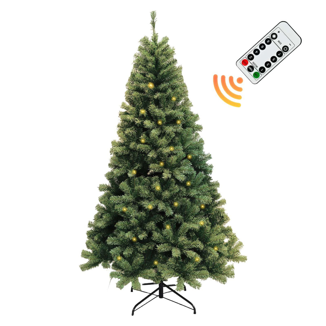 Sapin de Noël artificiel Garvee – 183 cm, 250 LED, 1200 branches, aiguilles en PVC, pour Noël