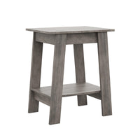Garvee table d’appoint style campagne à 2 niveaux avec rangement, bois noir