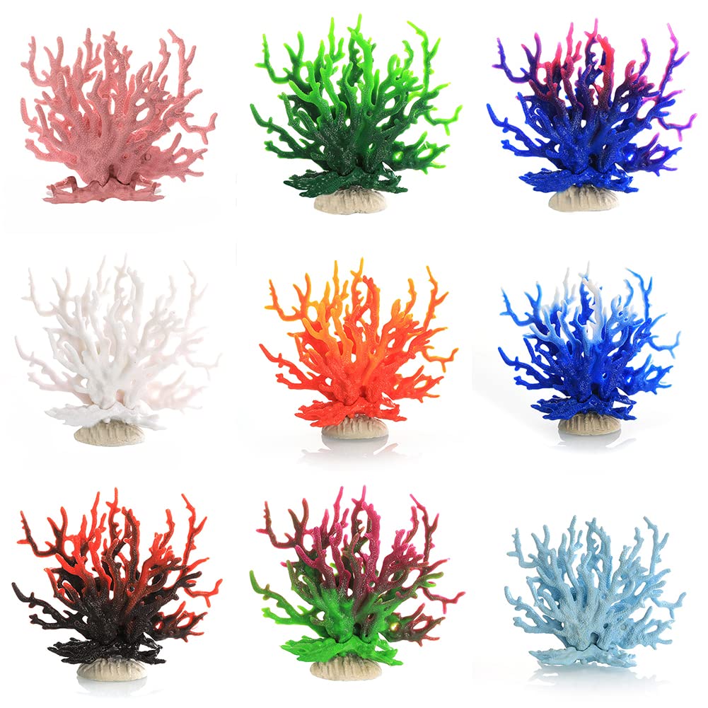 Plantes aquatiques artificielles Garvee pour aquariums - Décoration en plastique écologique pour petits aquariums, non toxique, décoration corallienne polyvalente