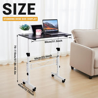 Bureau assis-debout mobile Garvee, réglable en hauteur avec roulettes, ergonomique et pliable, pour le bureau et la maison, noir