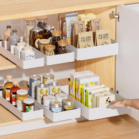 Organisateur de tiroir coulissant Garvee pour la cuisine, en métal, grand format (27 cm), antidérapant, pour la cuisine et la salle de bain, polyvalent