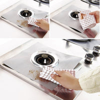 Protection de cuisinière à gaz Garvee, réutilisable, antiadhésive, résistante à la chaleur, lot de 4, pour usage domestique