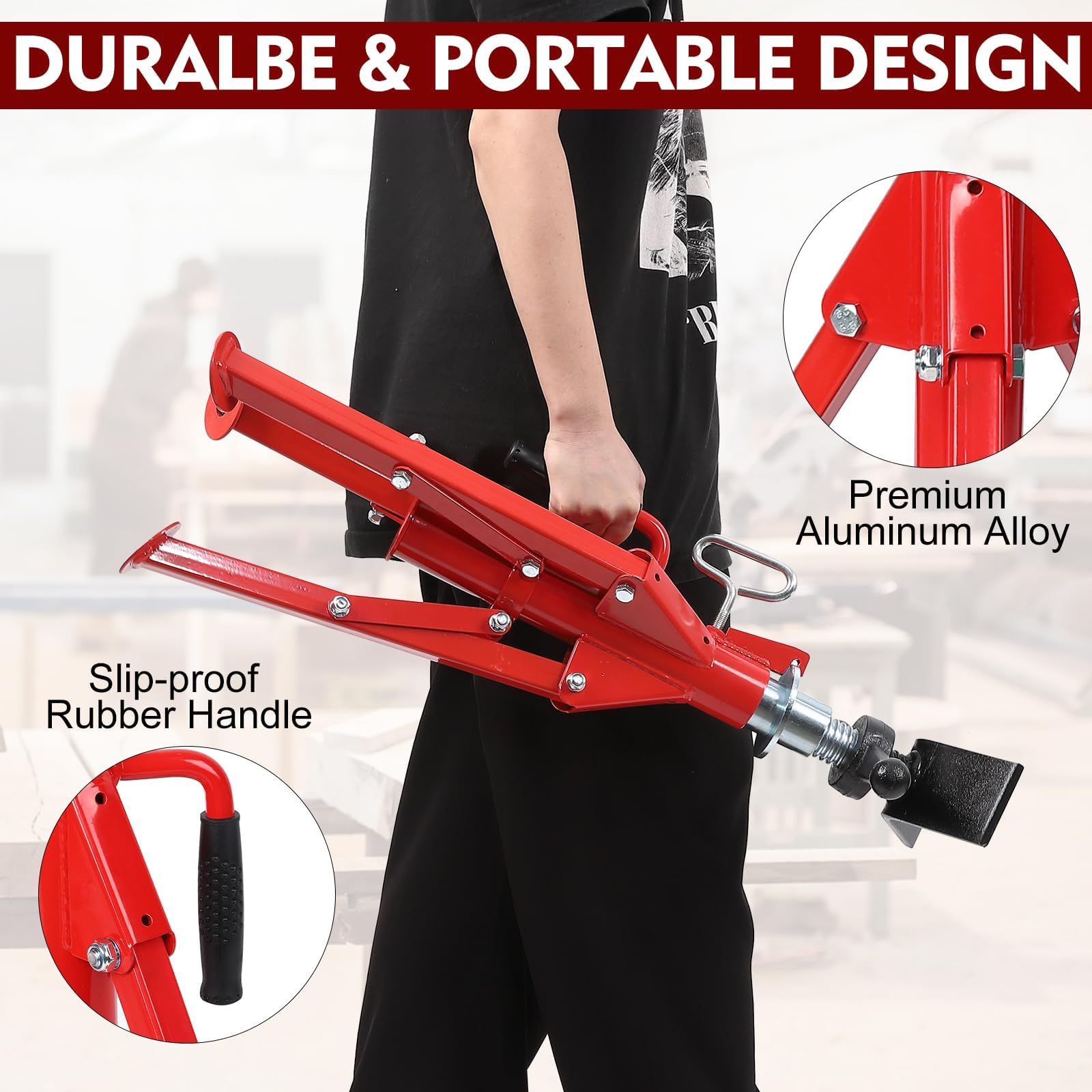 Support de tuyauterie Garvee à tête en V, hauteur réglable de 71 à 132 cm, capacité de charge de 1134 kg, alliage d'aluminium, pliable pour le soudage et le montage de tuyauterie
