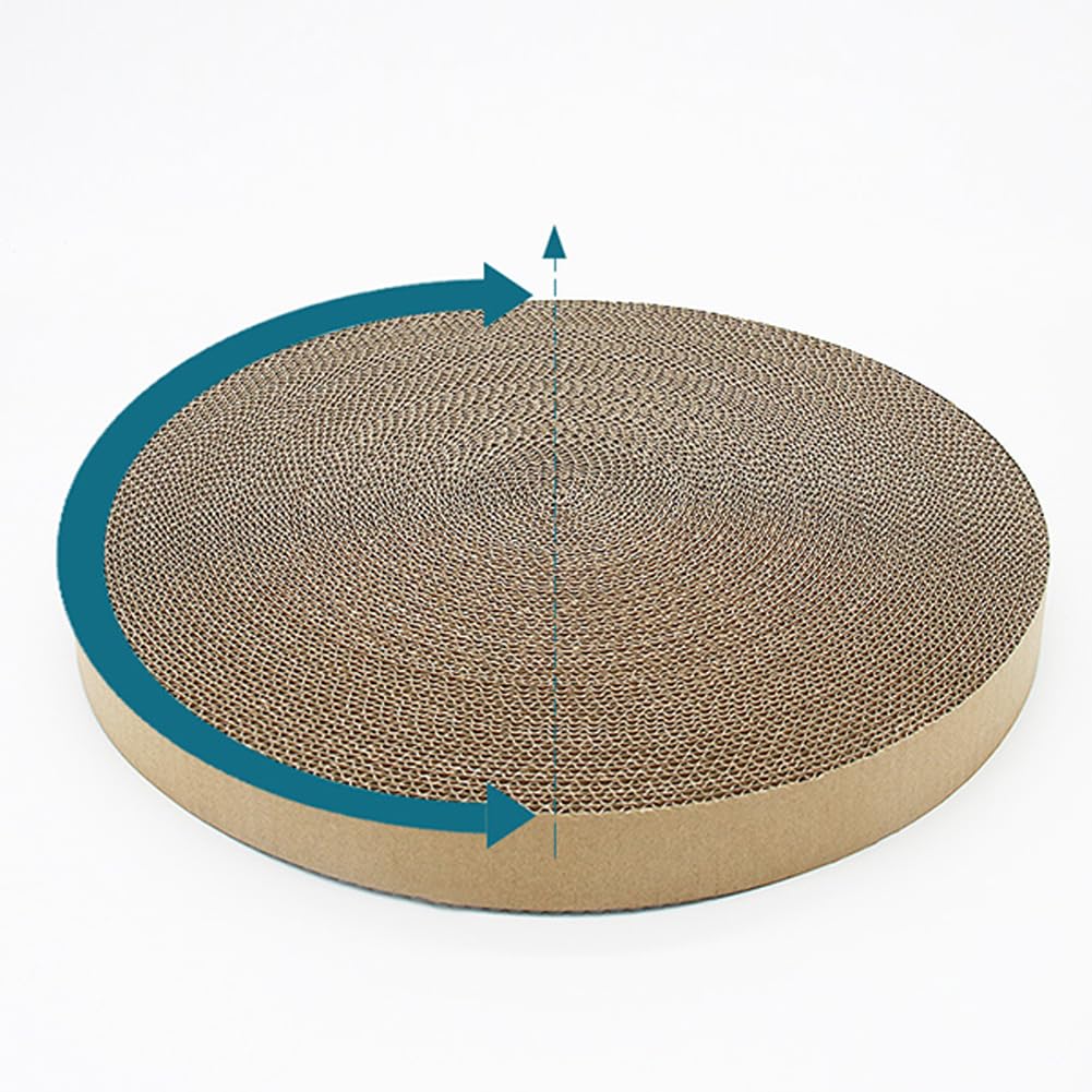 Garvee Tapis de Griffoir Ronds de Rechange en Carton, Design en Maille de Carton Ondulé Naturel pour les Jeux des Chats, 38 cm