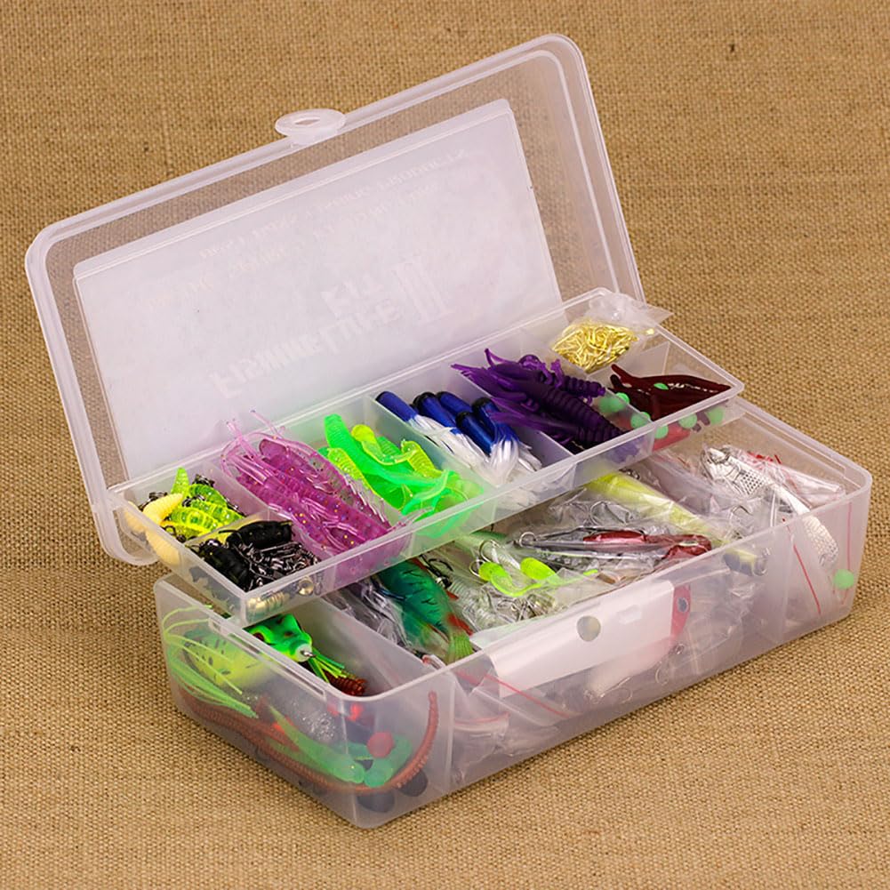 Coffret de pêche Garvee 301 pièces avec appâts, hameçons et coupe-fil pour la pêche au bar, à la truite et au saumon.