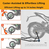 Support moto GARVEE avant et arrière universel, capacité 385 kg, réglable avec adaptateurs à fourche, pour motos sportives et tout-terrain, noir