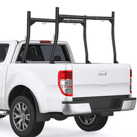Porte-échelle Garvee réglable en acier robuste pour camionnettes, capacité de 363 kg (800 lb), extensible sans perçage, noir, pour le transport extérieur.