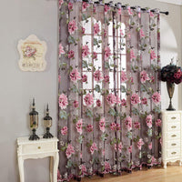 Rideau semi-transparent en polyester brodé Garvee Peomies avec perles, pour salon et chambre, 1 x 2,5 mètres, multicolore