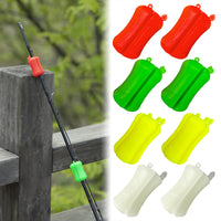 Garvee Lot de 8 sangles de canne à pêche extensibles en silicone à 4 trous, portables, pour accessoires de pêche en extérieur