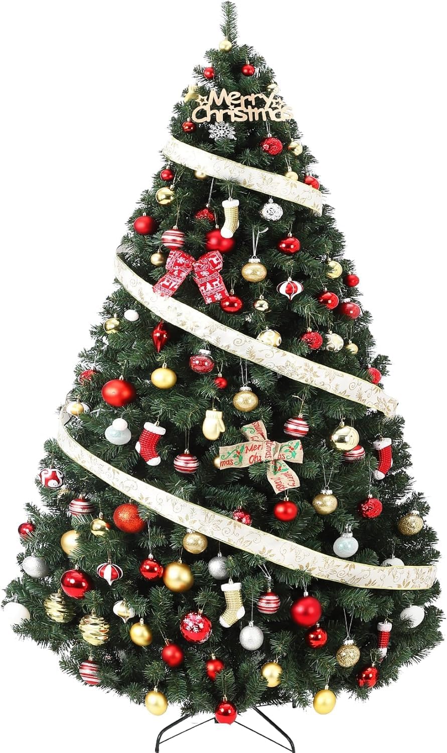 Sapin de Noël Garvee 140 cm pliable avec support fermé - Sapin artificiel réaliste pour la maison, le bureau et la décoration des fêtes