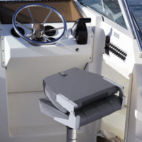 Garvee lot de 2 sièges de bateau pliants à dossier bas, mousse épaisse, PVC résistant, charnières aluminium, gris et noir