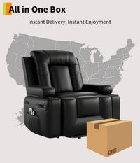 Fauteuil releveur électrique Garvee avec fonction chauffante et massante, revêtement en similicuir, pour seniors, salon, 98 x 95 x 103 cm, noir
