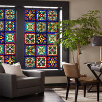 Film adhésif rétro coloré Garvee à motif floral, électrostatique, 45 x 100 cm, translucide, pour salon et bureau.