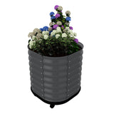 Garvee bac de jardin surélevé en acier galvanisé, 60 × 60 × 70 cm, roues verrouillables, réservoir d’eau, résistant à la rouille, gris, pour balcon et jardin - gris