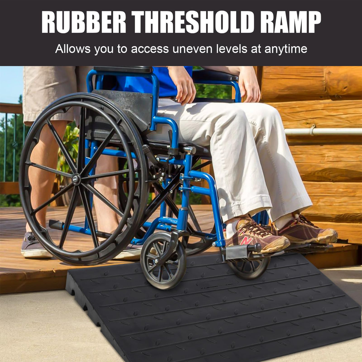 Garvee Rampe de trottoir en caoutchouc robuste 61 × 107 × 6,4 cm, hauteur 10,4 cm, pour allées, camions, bus et fauteuils roulants