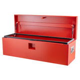 Garvee Coffre à Outils en Fer MHL 38 × 38 × 61 cm, Double Couvercle, Serrure Antichoc, Montage Universel Camion, Rouge - Rouge