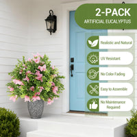 Garvee Lot de 2 arbres artificiels de 61 cm, plantes réalistes et durables pour maison, bureau, mariage et fête, vert