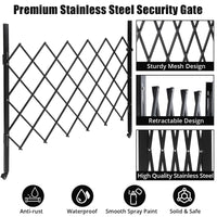 Portail de sécurité pliant Garvee simple, acier 180 x 155 cm, avec roulettes à 360° verrouillables, pour cour et garage, noir