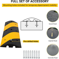 Ralentisseur de sol Garvee Cable Bridge 3,3 pi x 2 avec 8 boulons, en caoutchouc, pour routes, parkings, écoles, entrepôts, hôtels, jaune, robuste