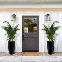 Ensemble de jardinières d'extérieur Garvee de 76 cm de haut avec arrosage automatique et indicateur de niveau d'eau pour terrasse et jardin, en plastique résistant aux intempéries, noir.
