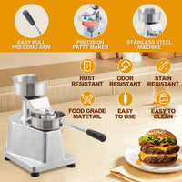 Appareil à hamburgers Garvee 4 pouces en alliage d'aluminium antirouille pour restaurants et food trucks