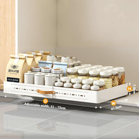 Garvee tiroir télescopique en métal, largeur réglable, tiroir de cuisine extensible, largeur 51, 75 cm, blanc, pour cuisine, placard et salle de bain