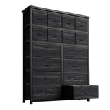 Garvee commode à 16 tiroirs en tissu, idéale pour la chambre, la cuisine, le bureau, l'entrée, le salon, le couloir ou la chambre d'enfant - Noir