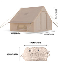 Tente de camping gonflable Garvee avec pompe, idéale pour le camping et les activités de plein air, 118 x 83 x 79 cm, en coton et PVC, imperméable et coupe-vent.