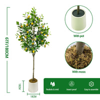 Arbre artificiel d'intérieur Garvee de 1,8 m, design réaliste, sans entretien, durable, pour salon et bureau, vert