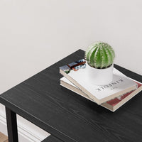 Garvee Meuble TV 99 cm pour téléviseurs jusqu'à 127 cm avec 2 tiroirs en tissu et une étagère ouverte, pour salon et chambre, structure en métal noir, plateau en bois, pieds réglables