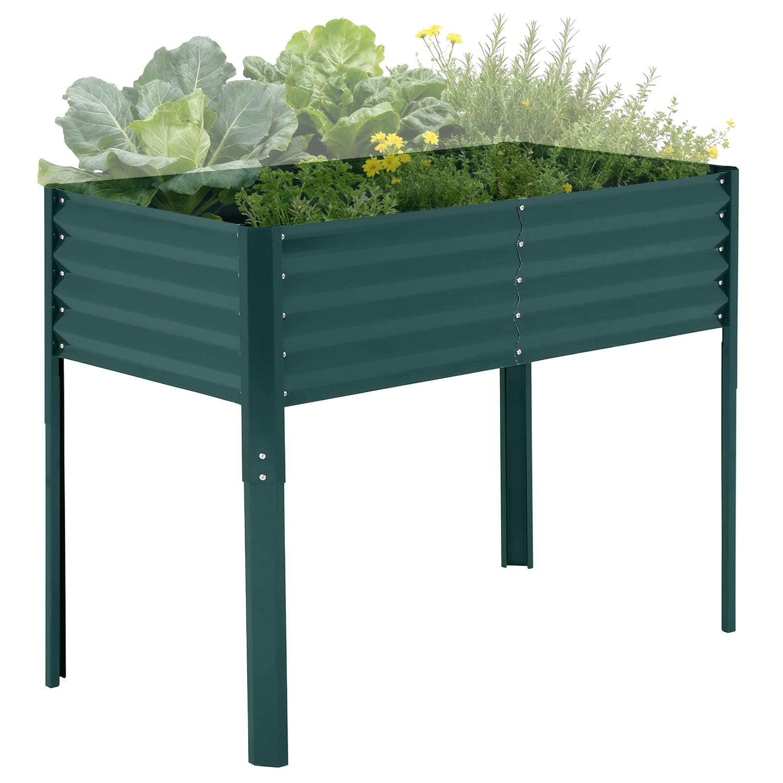 Jardinière surélevée en métal Garvee avec couvercle pour légumes et fleurs, idéale pour le jardinage et la terrasse. Résistante à la corrosion et aux intempéries.