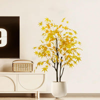 Érable artificiel Garvee de 1,5 m, feuilles d'automne réalistes, pot en plastique souple effet soie, décoration polyvalente pour salon et fêtes