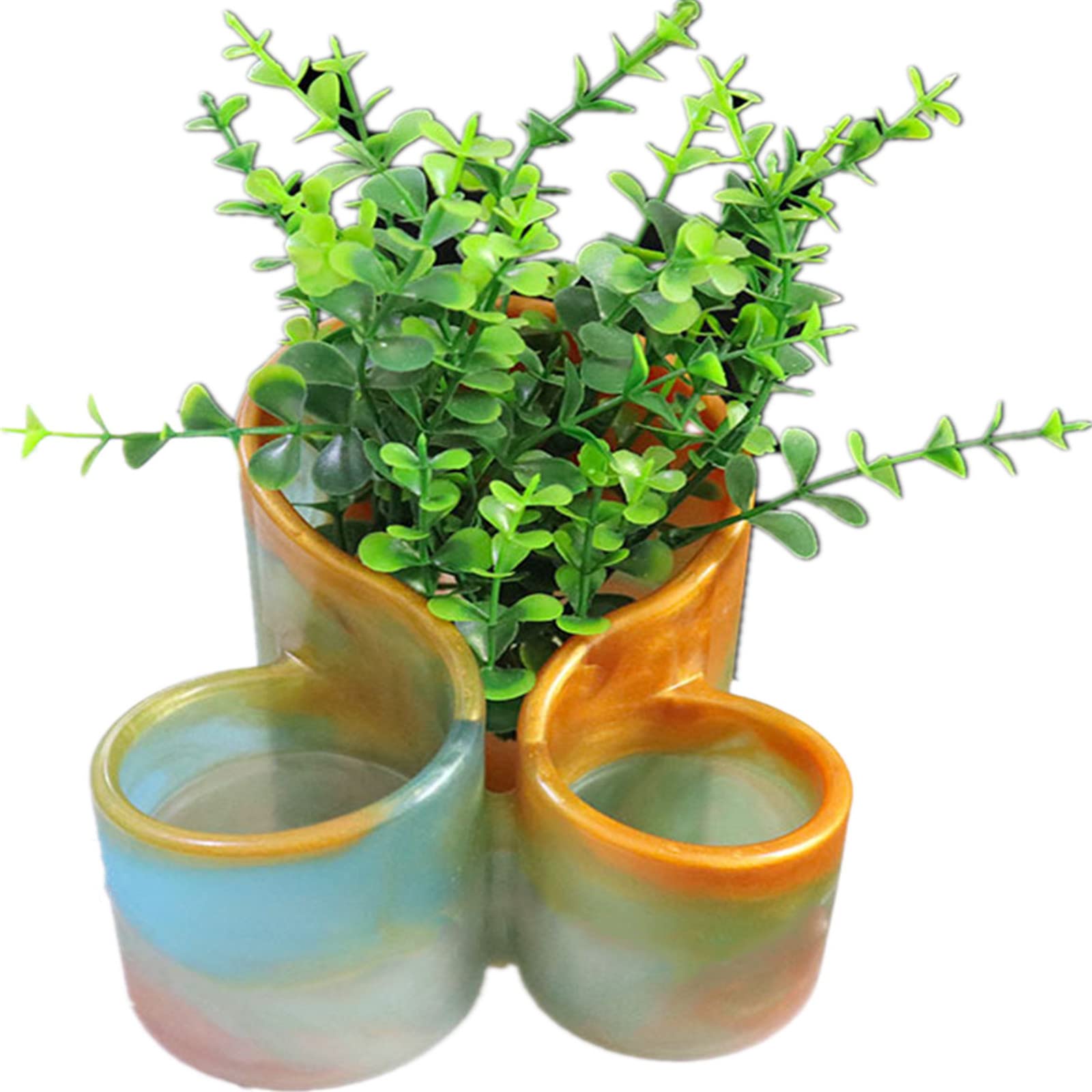 Boîte de rangement pour moules en résine Garvee avec porte-pinceaux à 3 cavités, moule en silicone à motif floral pour les loisirs créatifs et la décoration intérieure.