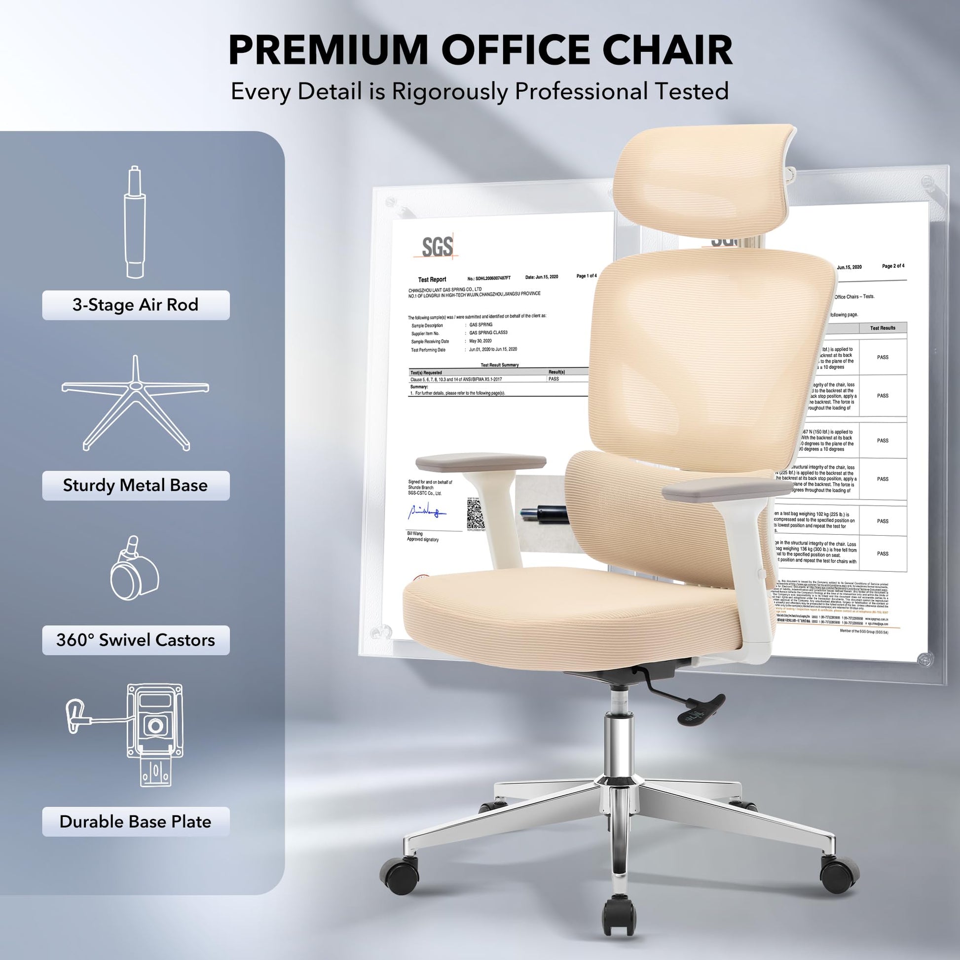 Chaise de bureau ergonomique Garvee en maille avec soutien lombaire réglable, accoudoirs 3D, structure en métal, dossier haut, pivotante, pour bureau et télétravail, noire