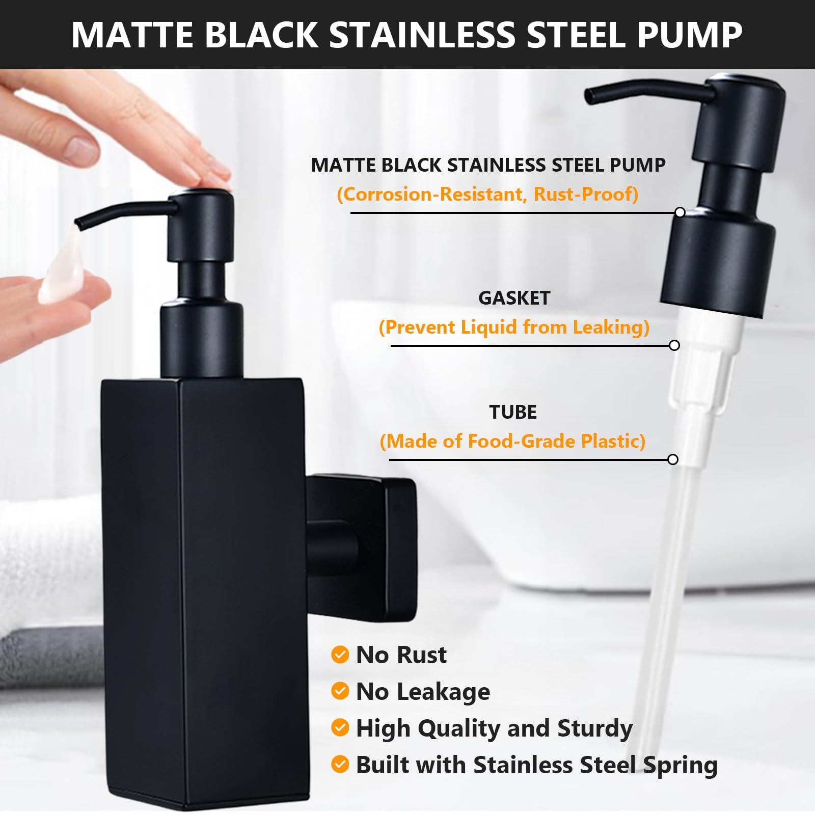Distributeur de savon mural manuel Garvee, rechargeable avec shampoing et gel douche, pour salle de bain et cuisine, hygiénique et peu encombrant