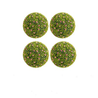Ensemble de 4 boules de buis artificiel Garvee de 32 cm avec fleurs roses, pour balcon et jardin. Résistantes aux UV, sans entretien, en polyéthylène (PE), vert et rose.