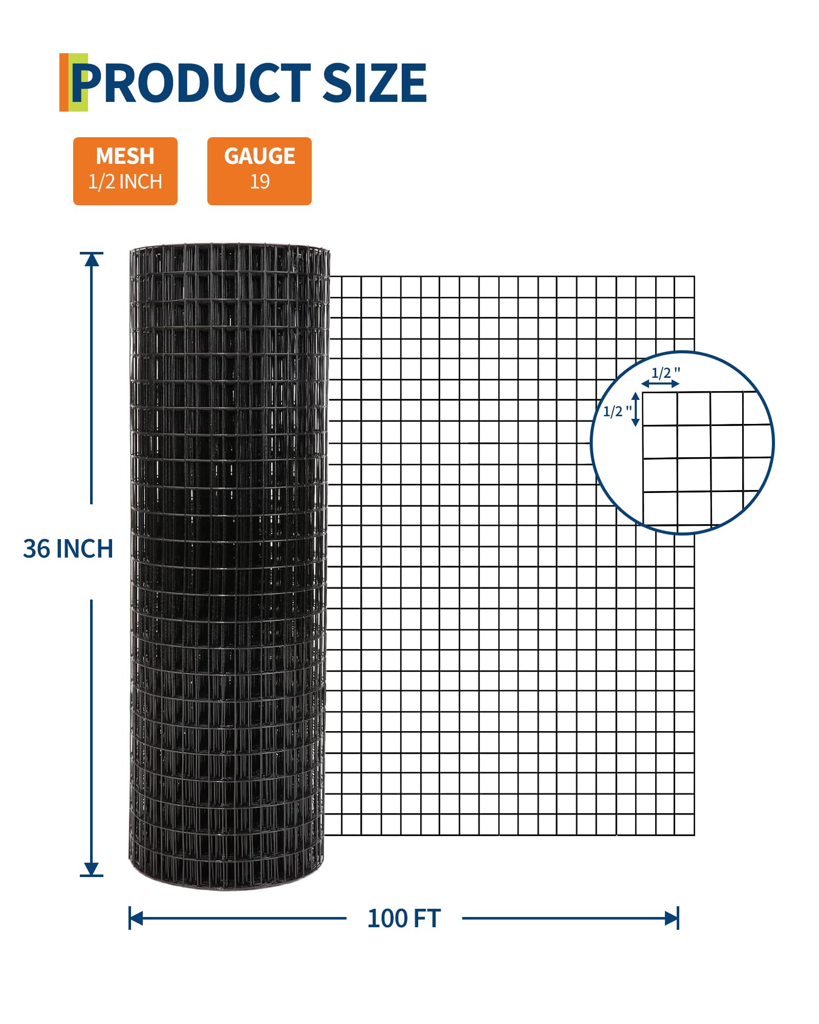 GARVEE Grillage hexagonal 0,91 × 30,48 m en acier galvanisé antirouille, bords lisses, pour jardin, poulailler et protection petits animaux