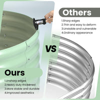 Jardinière surélevée Garvee, en métal ovale, avec revêtement aluminium-magnésium-zinc, pour le jardin, robuste, résistante aux intempéries, durable, design moderne