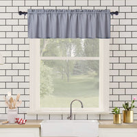 Rideaux de cuisine imperméables Garvee avec texture en relief, cantonnière courte, gris, 60 x 15 pouces, semi-transparents pour salle de bain et salon