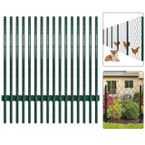 Garvee Poteaux De Clôture Métalliques 183 cm 15 pièces Acier Vert Pour Jardin Et Ferme - Vert