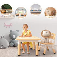 Ensemble table et 2 chaises pour enfants Garvee, plateau de table graffiti, hauteur réglable, multifonctionnel, en bois robuste pour lire, dessiner et jouer