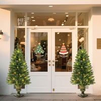 Ensemble sapin de Noël Garvee, 4 pièces avec éclairage LED - 2 sapins de 120 cm, une couronne et une guirlande pour une décoration festive
