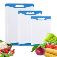 Ensemble de planches à découper Garvee Kitchen, 3 pièces, sans BPA, avec rainure à jus et poignée, usage polyvalent, 42 cm x 35 cm x 29 cm, multicolore