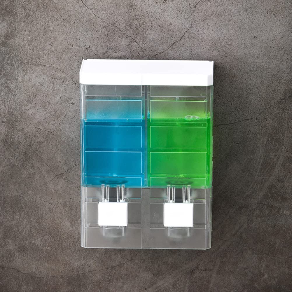 Garvee Distributeur de savon liquide mural 500 ml, double tête, plastique transparent, salle de bain et hôtel